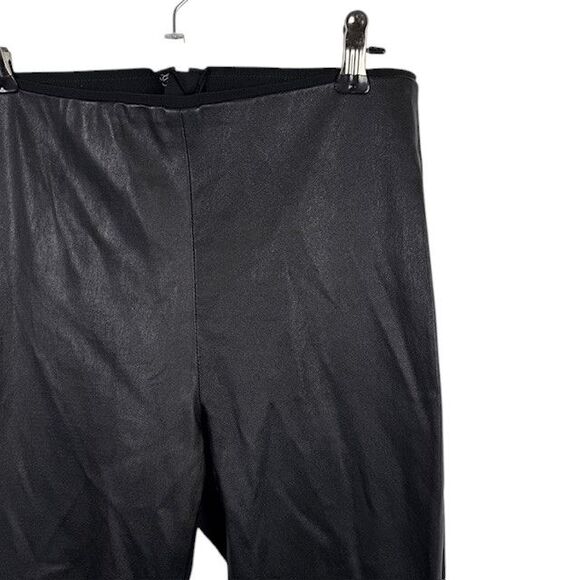 Rag & Bone Lamb Leather Front / Stretch Back Moto Pants Black Back Zip Size 2 - Picture 2 of 14